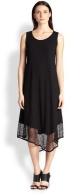 Eileen Fisher Lace-Border Knit Tank Dress