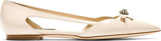 Dolce & Gabbana Nude Crystal Accent Patent Flats