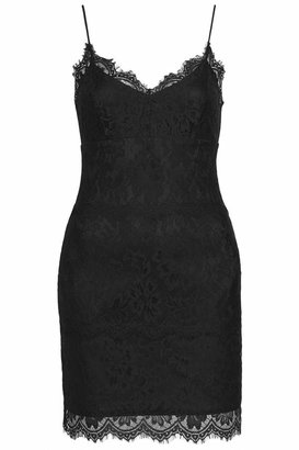 Topshop Petite Black Lace Bodycon Dress