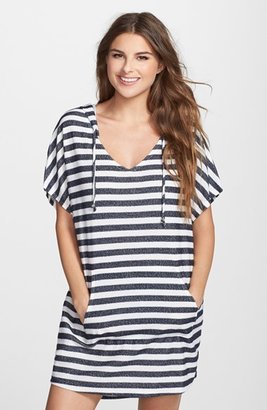 J Valdi Stripe French Terry Cover-Up Hoodie