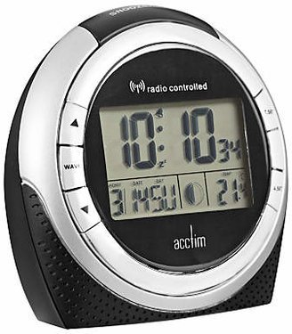 Acctim Zenith Radio Controlled LCD Alarm Clock, Black