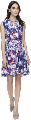 Rebecca Taylor Short Sleeve Rose Garden Godet Dress