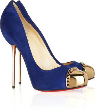 Christian Louboutin Metallip 120 suede and metal pumps