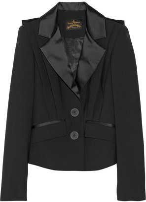 Vivienne Westwood Card satin-trimmed stretch-crepe blazer