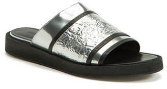 Helmut Lang Metallic Leather Slide Sandal (Women)