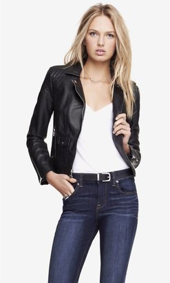 Express (Minus The) Leather Quilted Shoulder Moto Jacket