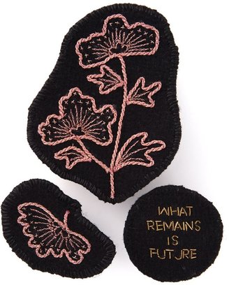 Ann Demeulemeester embroidered brooch