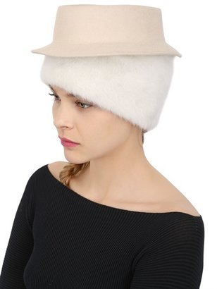 Angora Fur Beanie & Mini Lapin Felt Hat