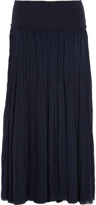 Donna Karan Crinkled stretch-silk chiffon midi skirt