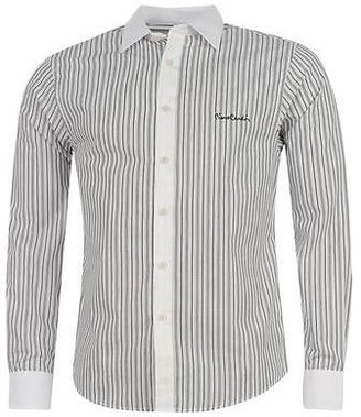 Pierre Cardin Mens Long Sleeve Stripe Shirt Cotton Chest Logo Button Up Top