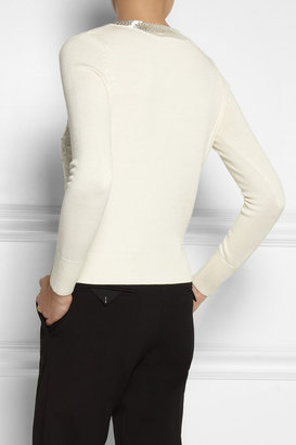 Temperley London Verita beaded silk and cotton-blend sweater