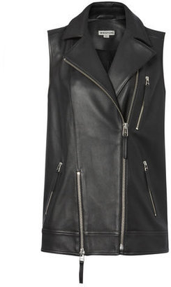 Whistles Clean Longline Leather Gilet