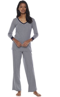 Chaps Pajamas: Grand Riviera Striped Knit Pajama Set - Women's
