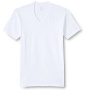 Lands' End Men's Tall V-neck T-shirt (3-pack)-White