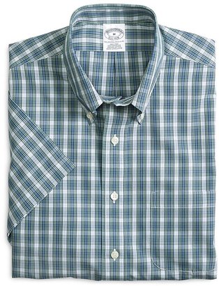 Brooks Brothers Non-Iron Slim Fit Check Short-Sleeve Sport Shirt