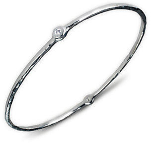 Ippolita Stella Diamond & Sterling Silver Two-Stone Bangle Bracelet