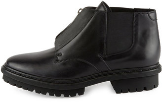 Balenciaga Zip-Front Leather Ranger Boot, Noir