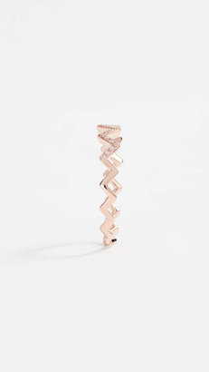 Ef Collection 14 Gold Pave Diamond Zigzag Stack Rings