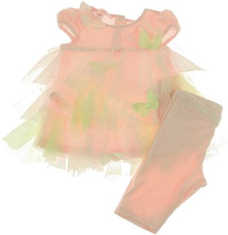 Kate Mack Girls Pink Tulle Butterfly Dress & Leggings Set