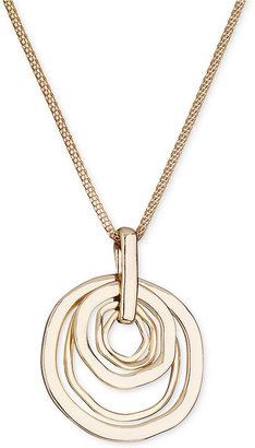 Nine West Necklace, Gold-Tone Organic Orbital Pendant Necklace