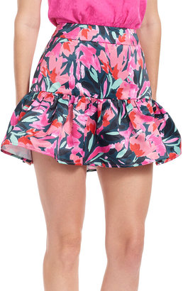 Corey Lynn Calter Blair Mini Floral Ruffle Skirt
