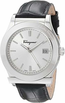 Ferragamo Men's FF3930014 1898 Stainless Steel Watch with Black Leather Strap