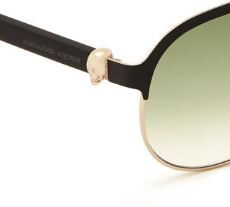 Alexander McQueen Flat brow bar wire aviator sunglasses