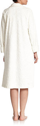 Oscar de la Renta Sleepwear Jacquard Zip-Front Robe