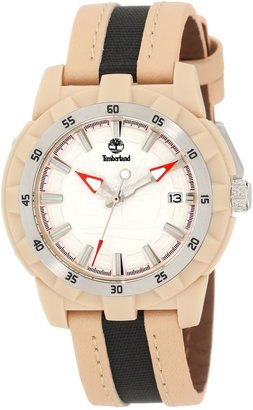 Timberland Women's Whiteledge 13323MPBES/01 Two-Tone Leather Quartz Watch with White Dial