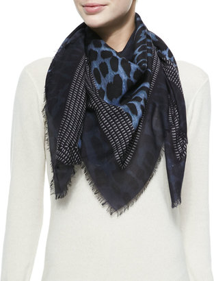 Givenchy Square Shaded Leopard Scarf