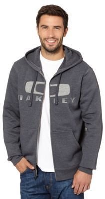 Oakley Dark grey zip through logo hoodie