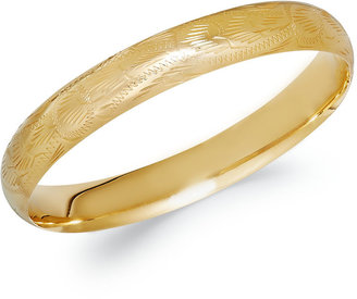 Macy's 14k Gold Etched Filigree Bangle Bracelet