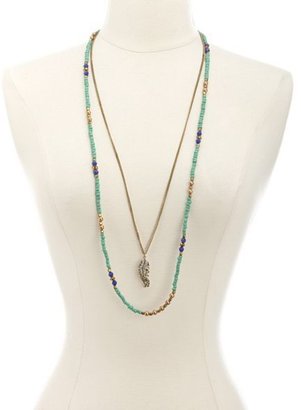 Charlotte Russe Layered Chain & Beaded Necklace