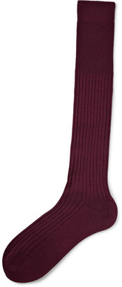 Bresciani Ribbed Knee-Length Cashmere and Silk-Blend Socks