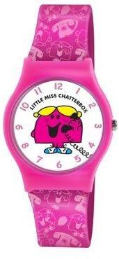 Little Miss Kids' pink Chatter Box patterned PU strap analogue watch