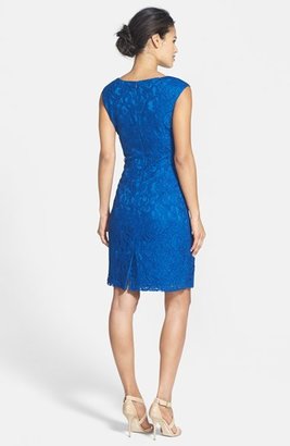 Adrianna Papell Scoop Neck Lace Sheath Dress