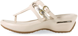 Cole Haan Melissa Buckled Thong Sandal, Ivory/Gold