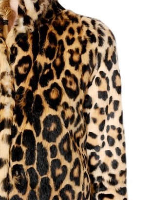 Blugirl Leopard Printed Lapin Fur Coat