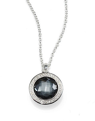 Ippolita Stella Hematite, Clear Quartz, Diamond & Sterling Silver Lollipop Doublet Pendant Necklace
