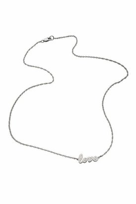 Jennifer Zeuner Jewelry Addison Cursive Love Necklace in Silver