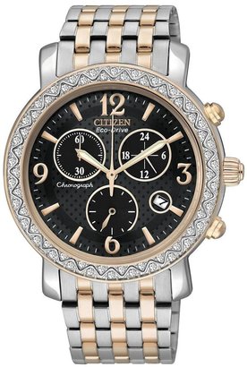 Citizen Eco-Drive Stainless Steel And Rose Gold Tone Ladies Watch