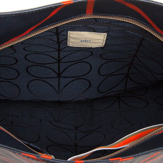 Orla Kiely Classic Zip Shoulder Bag - Navy Linear Stem