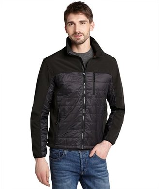 Hawke & Co black quilted 'softshell hybrid' zip jacket