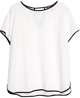 Violeta BY MANGO Trim Monochrome T-Shirt, White