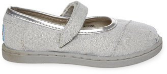 Toms Silver Glimmer Tiny Mary Janes
