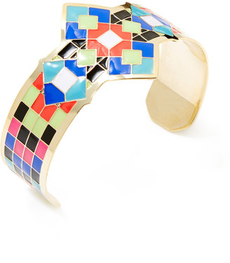 Noir Multi-Color Enamel Geometric Cuff bracelet