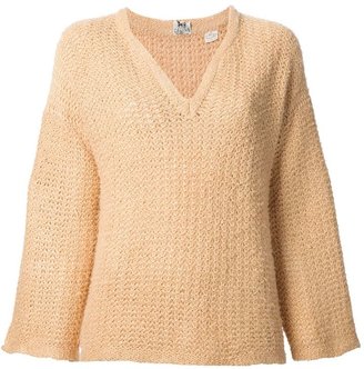 Celine Vintage chunky knit v-neck sweater