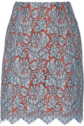 Carven Cotton-blend lace skirt