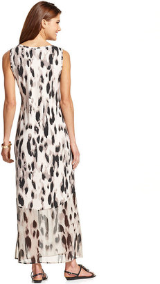 Style&Co. Animal-Print Chiffon-Hem Maxi Dress