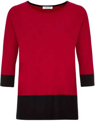 House of Fraser Windsmoor Red & Black Colour Block Sweater
